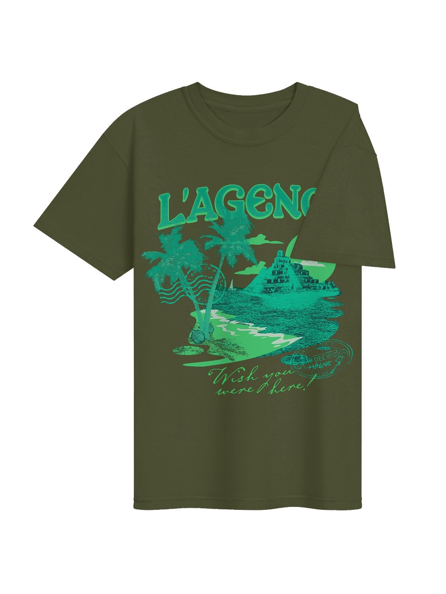 Wish You Were Here! Heavy T-Shirt - Green product image (4)