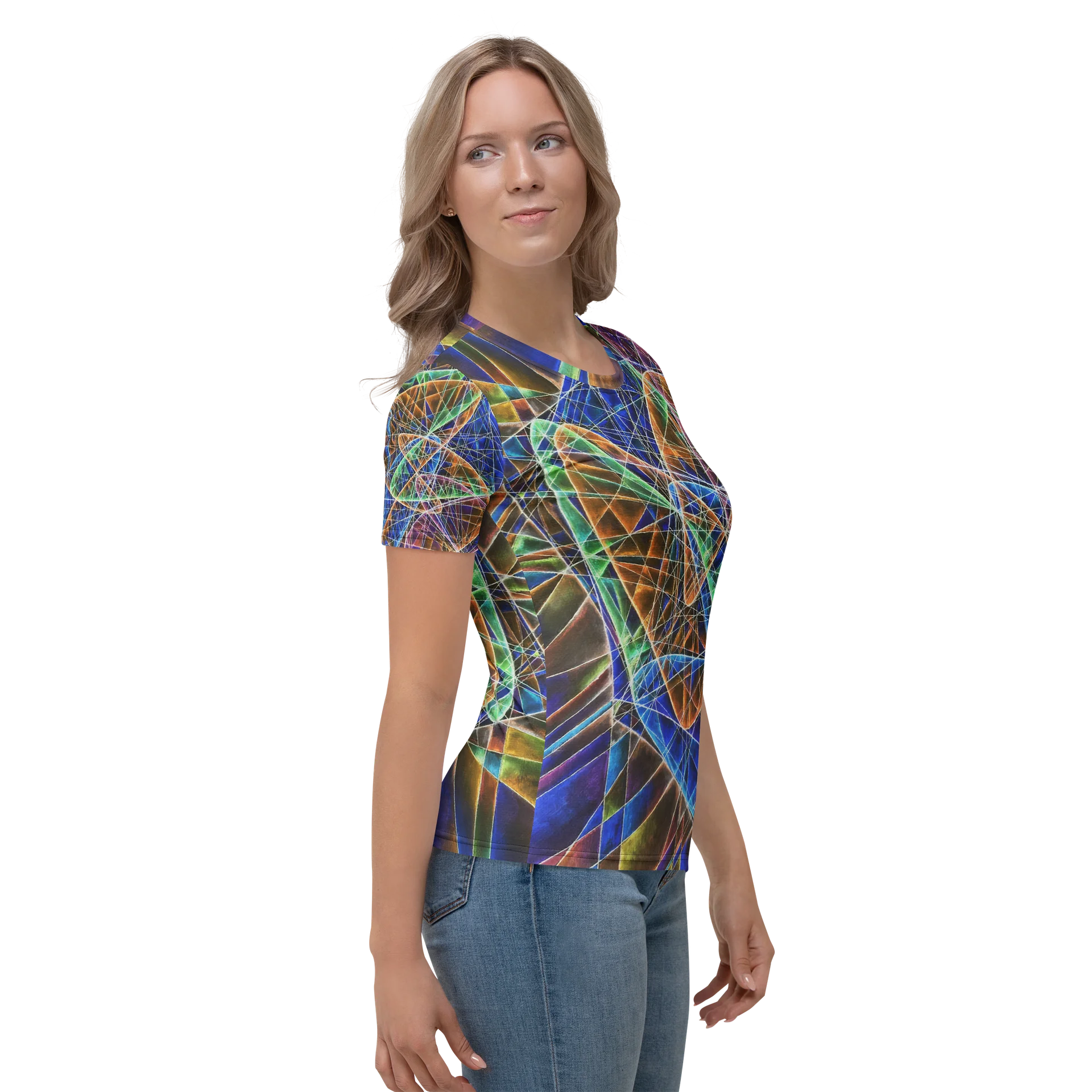 Lissajous Trilogy - Geometric Negative Art Women's Crew Neck T-Shirt product image (2)