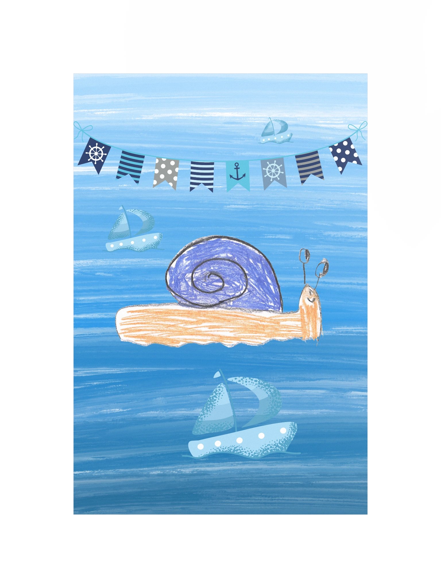The Sheltered Voyager | The Courageous Snail – Wall Art for a Children's Room product image (4)