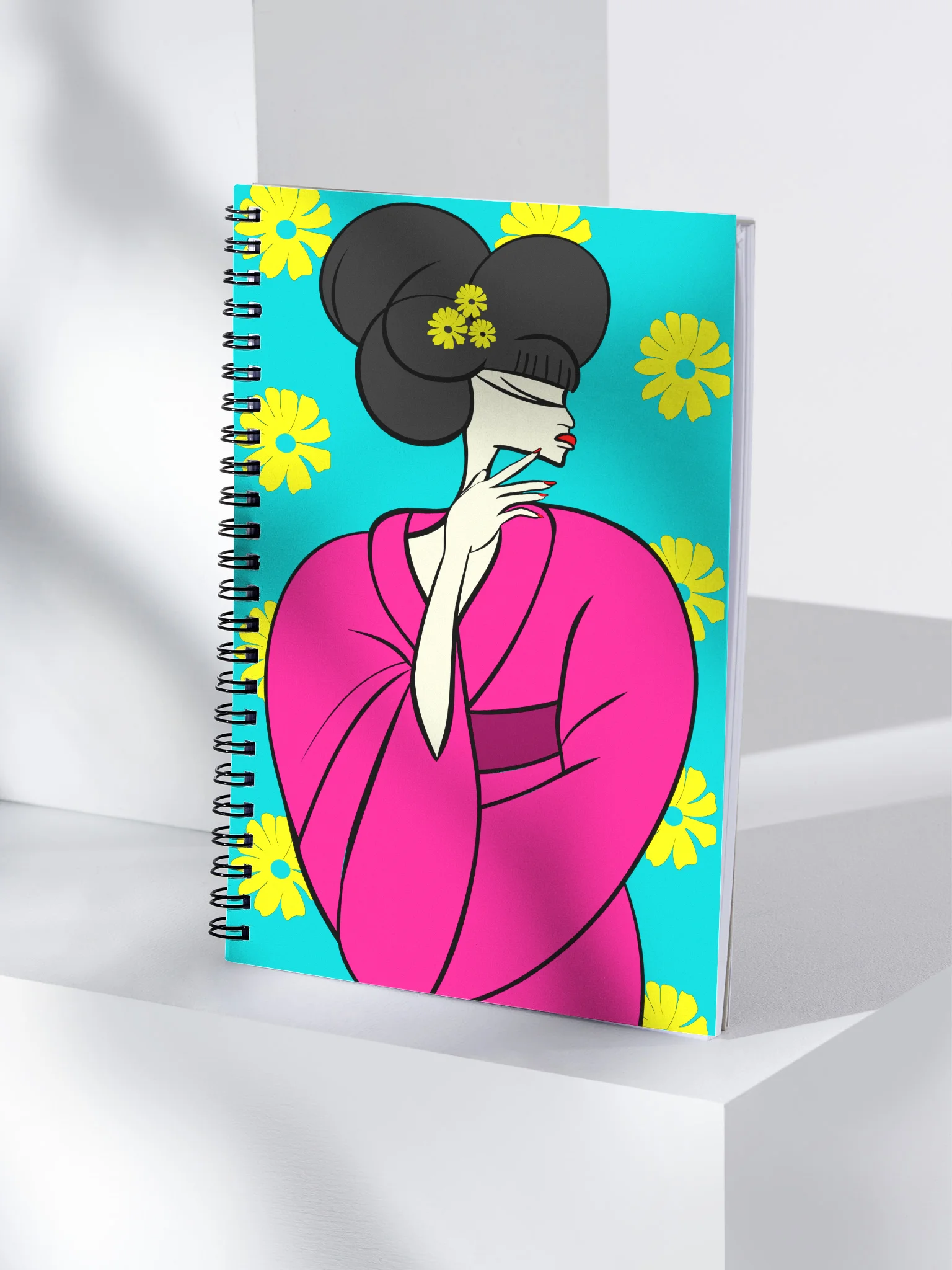 Spiral Notebook: The Confident Geisha, bold colorful notebook product image (4)