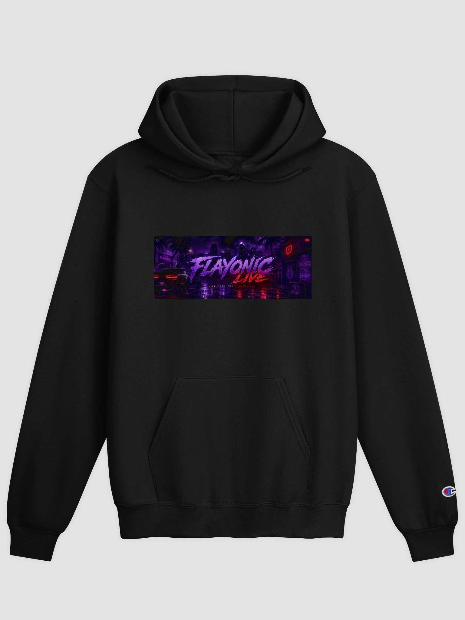 FLAVONIC LIVE Neon Champion Hoodie product image (1)