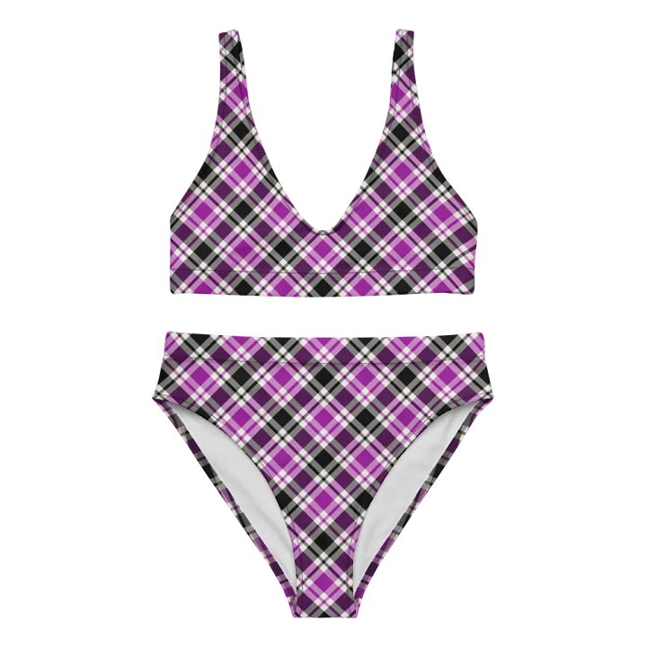 Purple, Black and White Plaid Bikini product image (2)