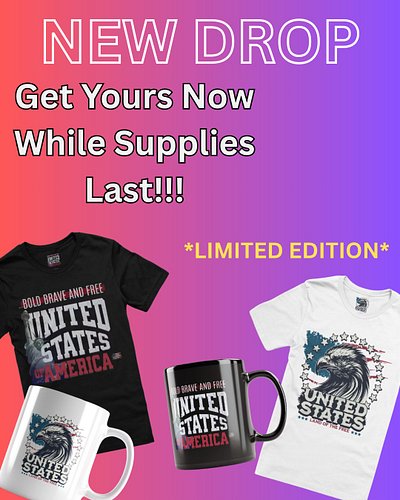 🇺🇸 NEW DROP ALERT! 🇺🇸
🔥 Limited Edition USA Tees & Mugs are here! 🔥
Celebrate freedom, strength, and American pride with our ...