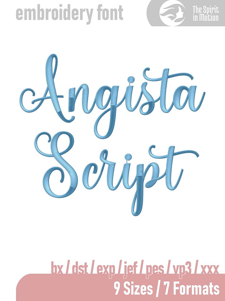 Angista Script Embroidery Font product image (1)