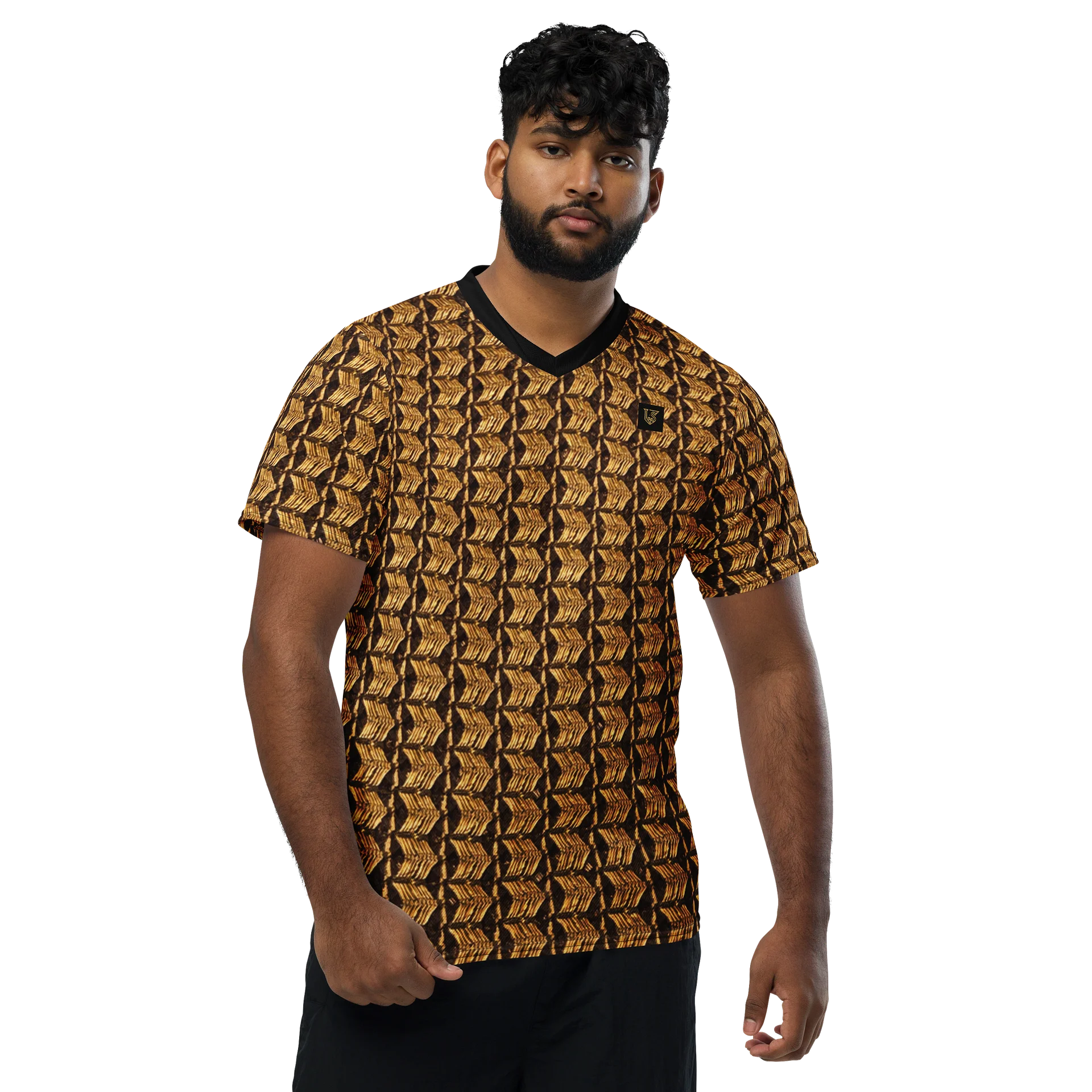 Lafate Store Designer Full Print Shirt Bronze Metal product image (1)