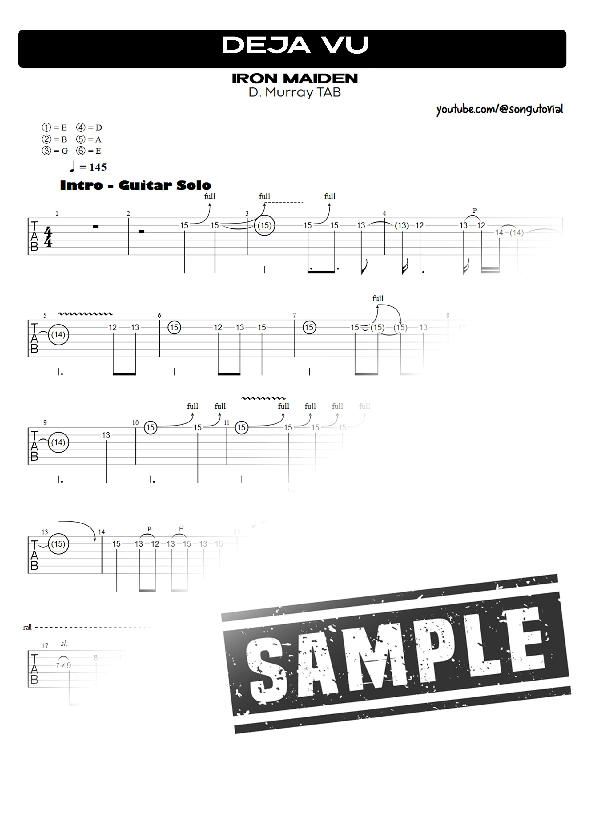 Deja Vu | PDF Tab + Guitar Pro | Iron Maiden product image (2)
