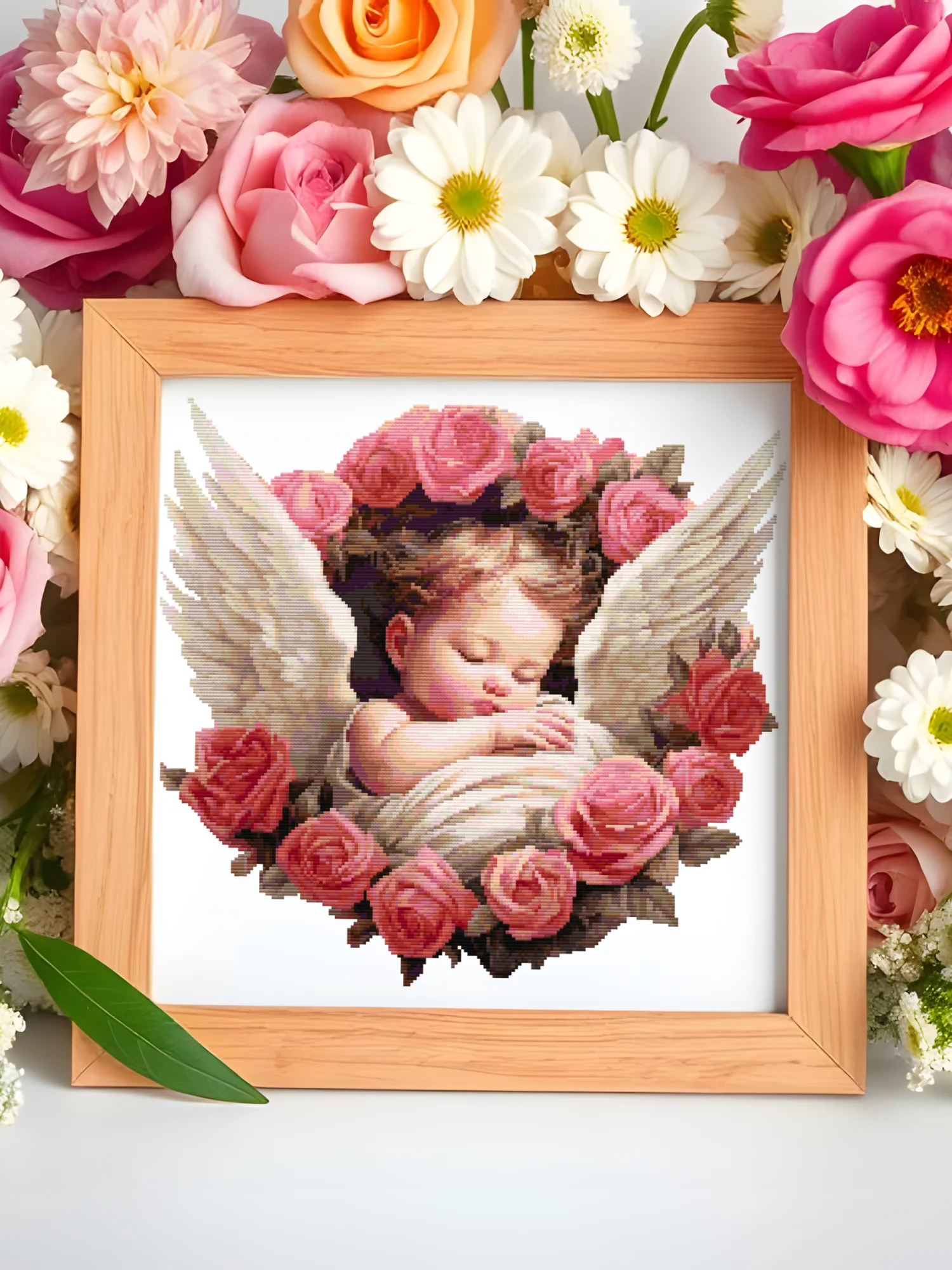Baby Rose Angel Cross Stitch Pattern product image (5)