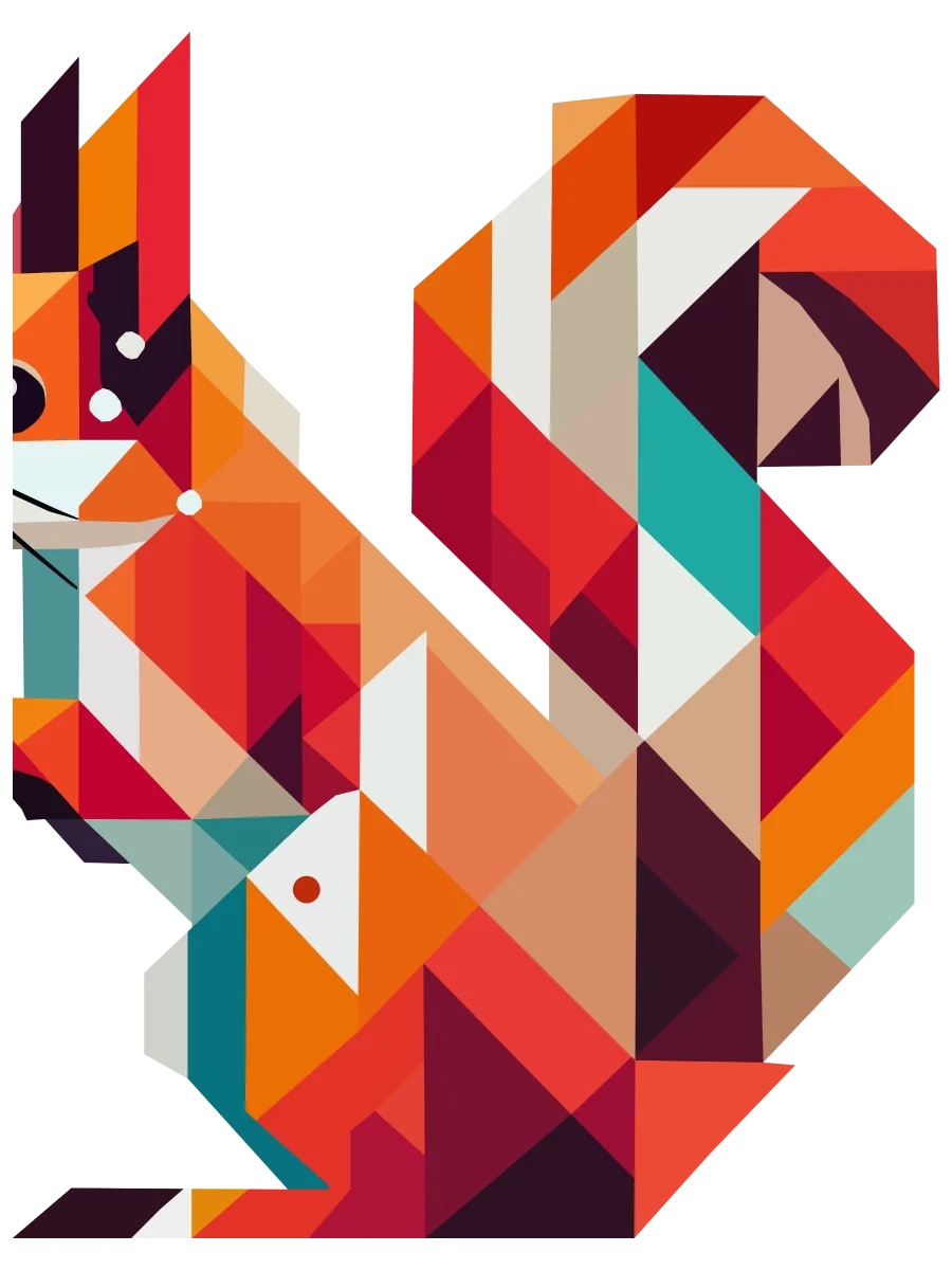Free Geometric Squirrel PNG Art - Transparent Background, Low Poly Animal Illustration product image (2)