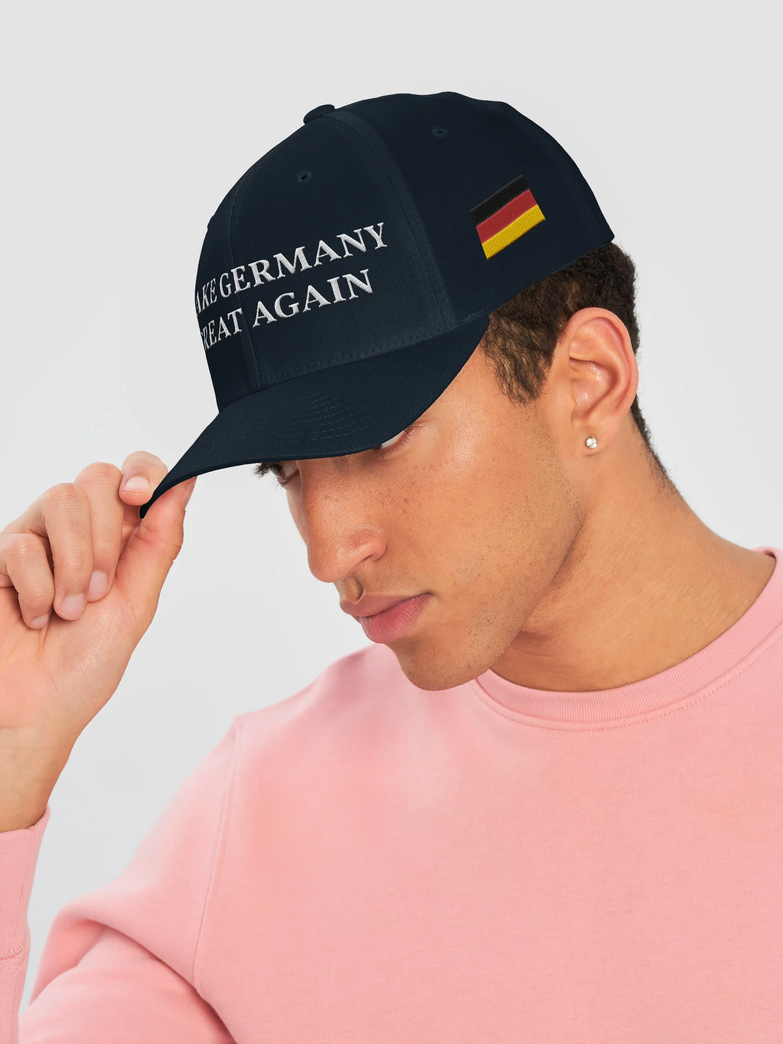 Make Germany Great Again Embroidery Hat, With German Flag On The Left, Closed Back Hat product image (35)