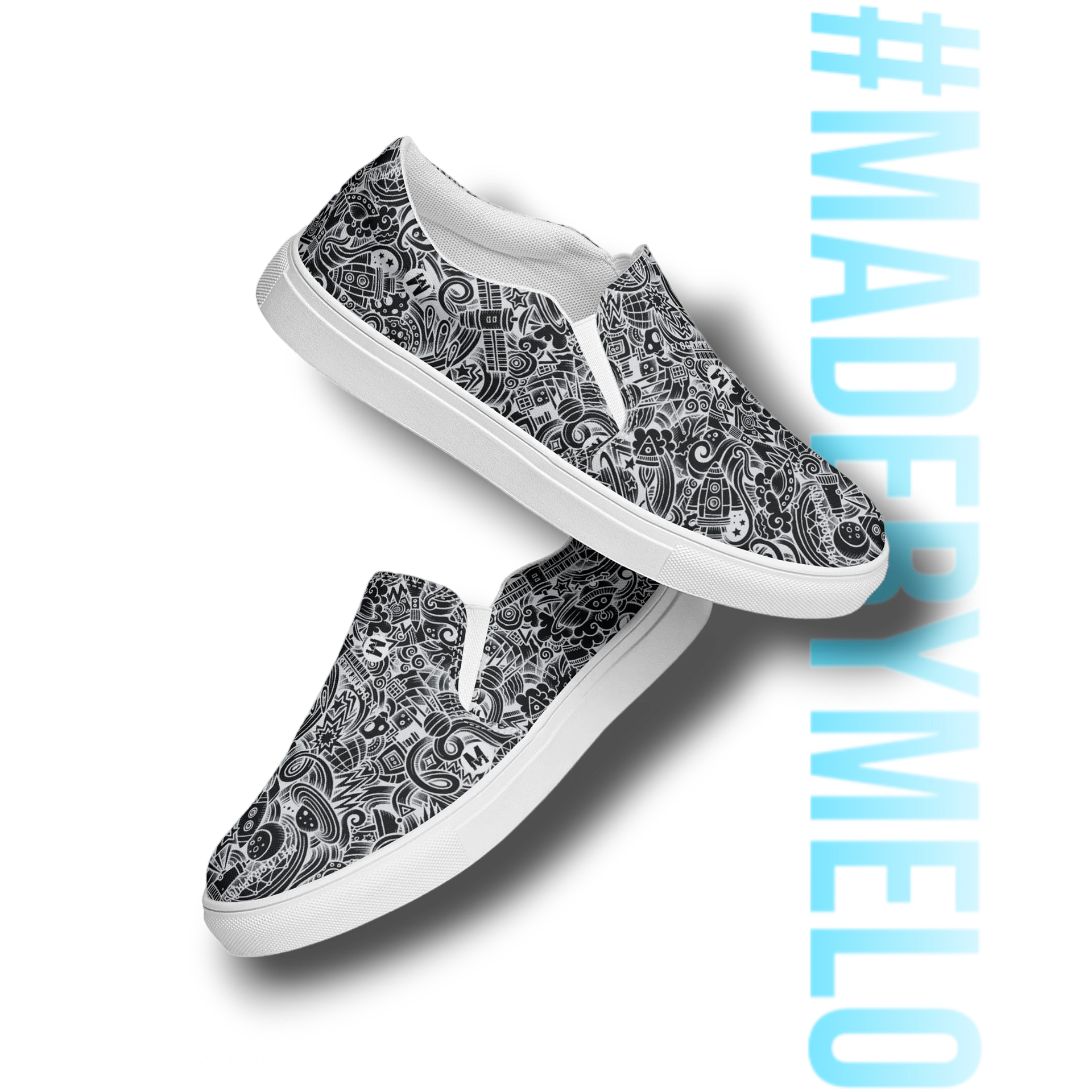Dark Space Scribble - Women's Slip-ons | #MadeByMELO product image (5)