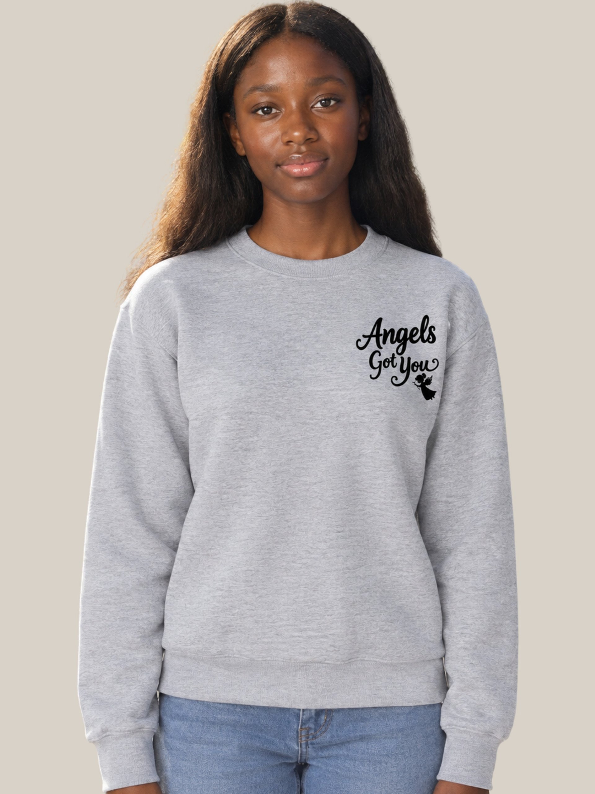 Embroidred Angels Got You Girls Sweatshirt product image (1)
