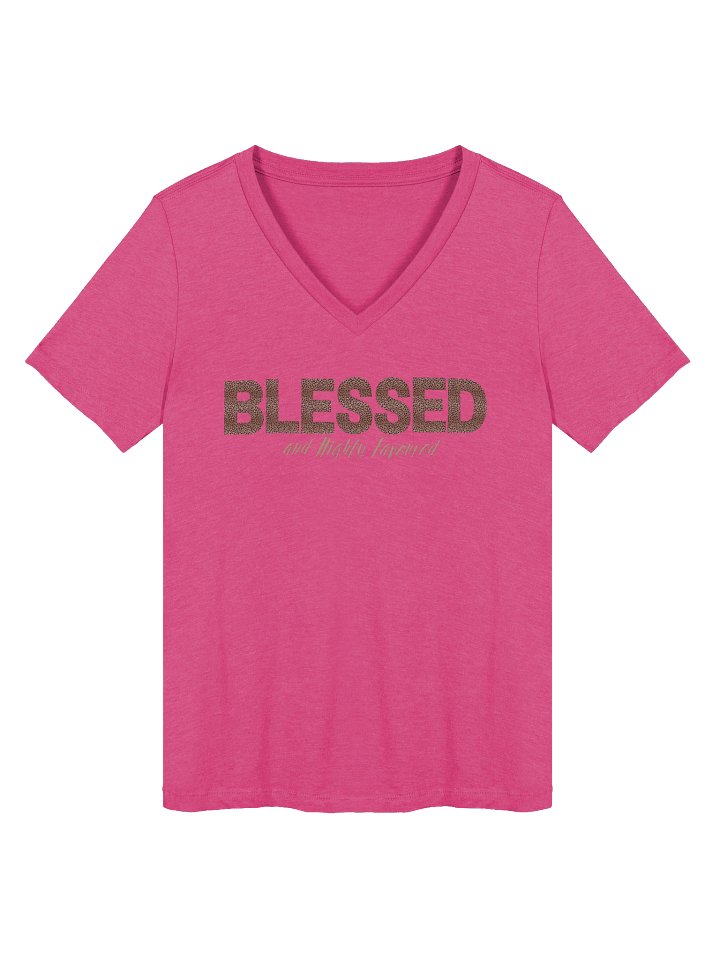 Women's Leopard Print Blessed and Highly Favoured Tee product image (1)