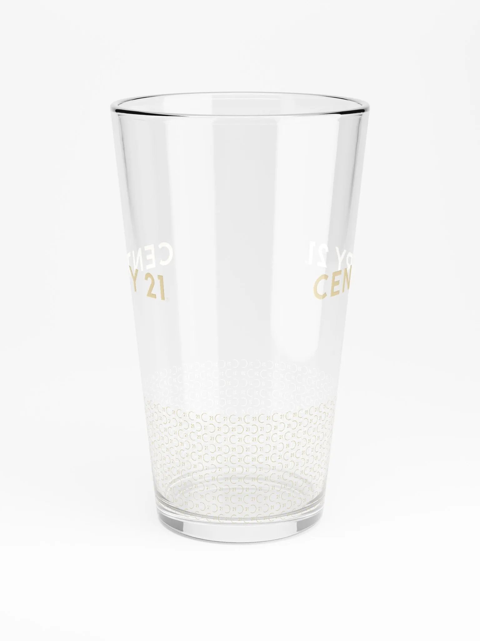 Shaker Pint Glass with Gold CENTURY 21 Edge Wordmark product image (4)