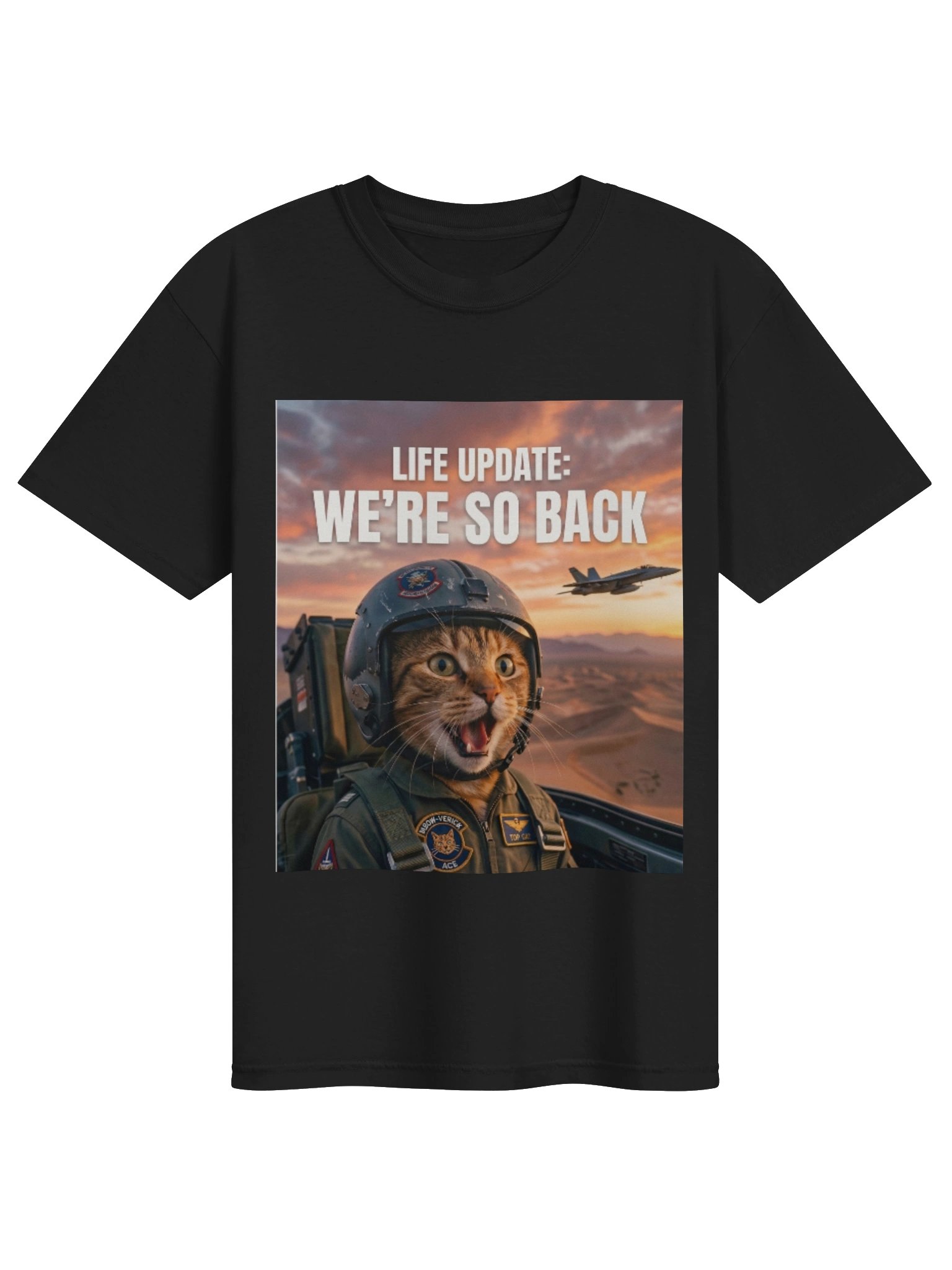 Funny Cat Fighter Pilot T-Shirt product image (5)
