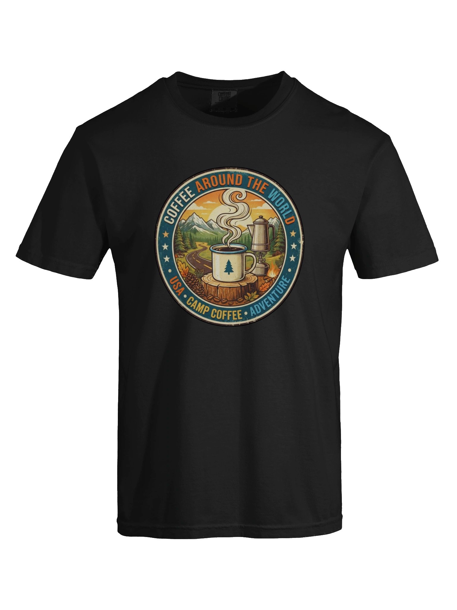 Coffee Around the World – USA Camp Coffee Adventure T-Shirt product image (27)