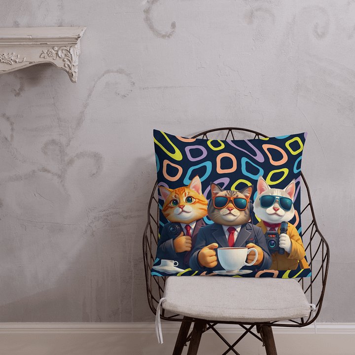 Premium Pillow-The Meowdia Crew product image (1)