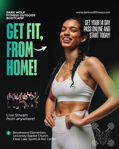Your workout goes wherever you go.

At home. At the hotel. On vacation. On the road.

With Dark Wolf Fitness Bootcamp Live St...