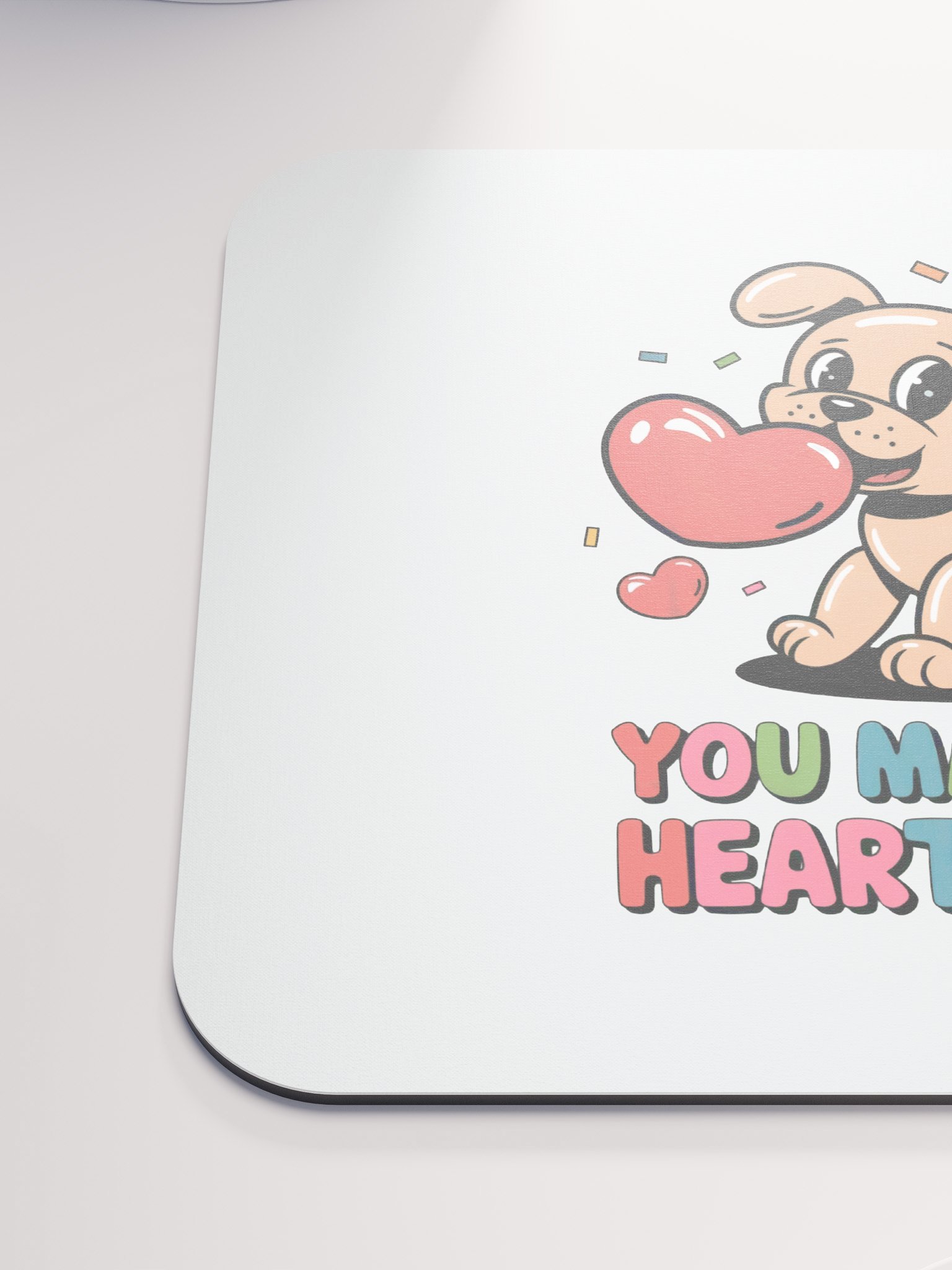 You Make My Heart Bark Mouse Pad | Funny Dog Valentine Gift | Cute Puppy Pun Desk Accessory product image (6)