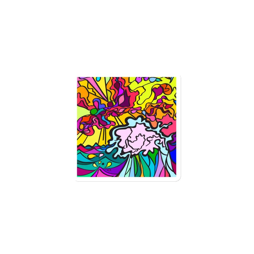 Vibrant Chaos: Die-Cut Magnet Set - Wave at Sunset product image (1)