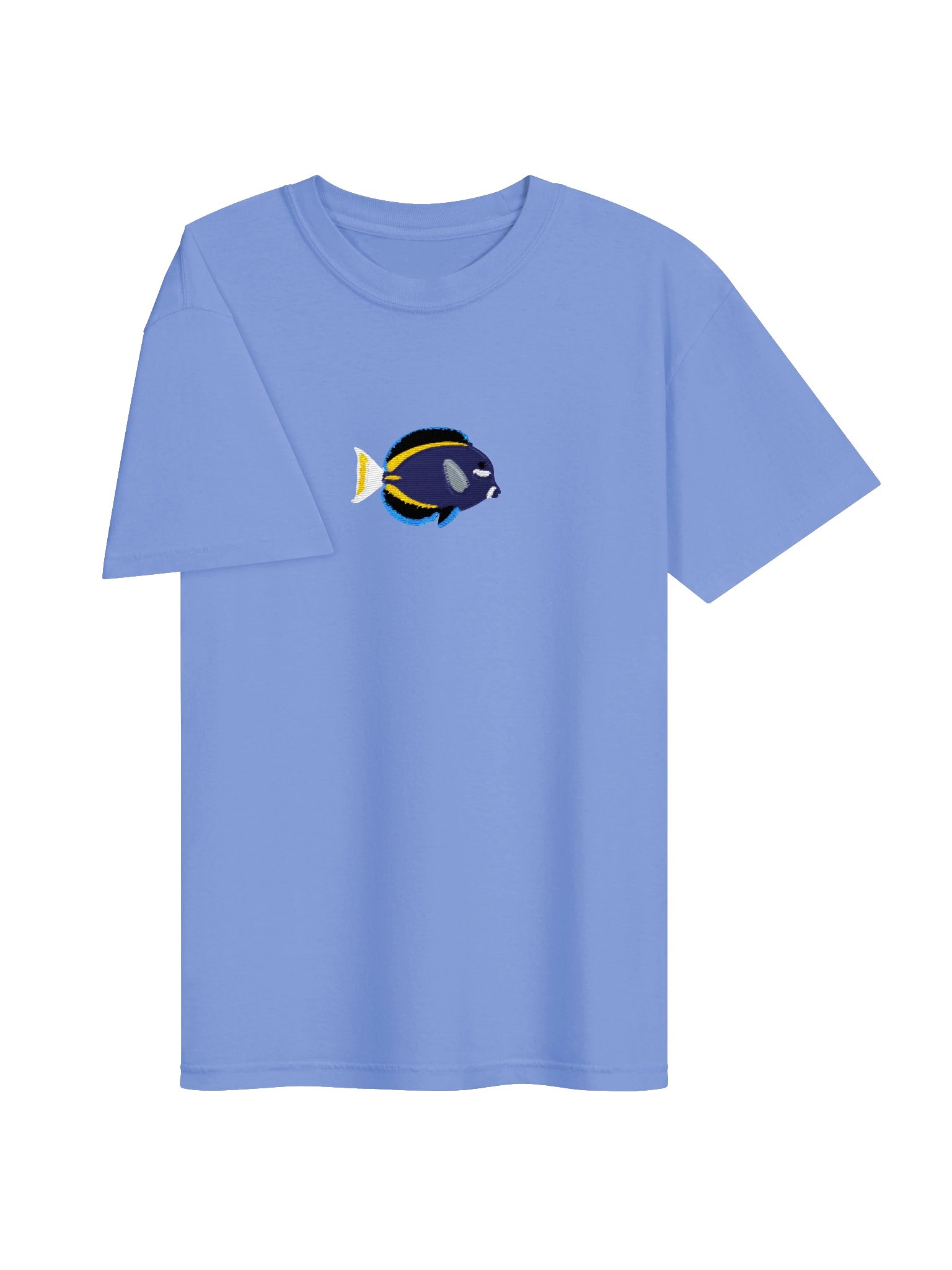 Whitecheek Tang Embroidered Shirt | Reef Aquarium Fish Embroidery Tee | Saltwater Marine Fish Apparel product image (7)