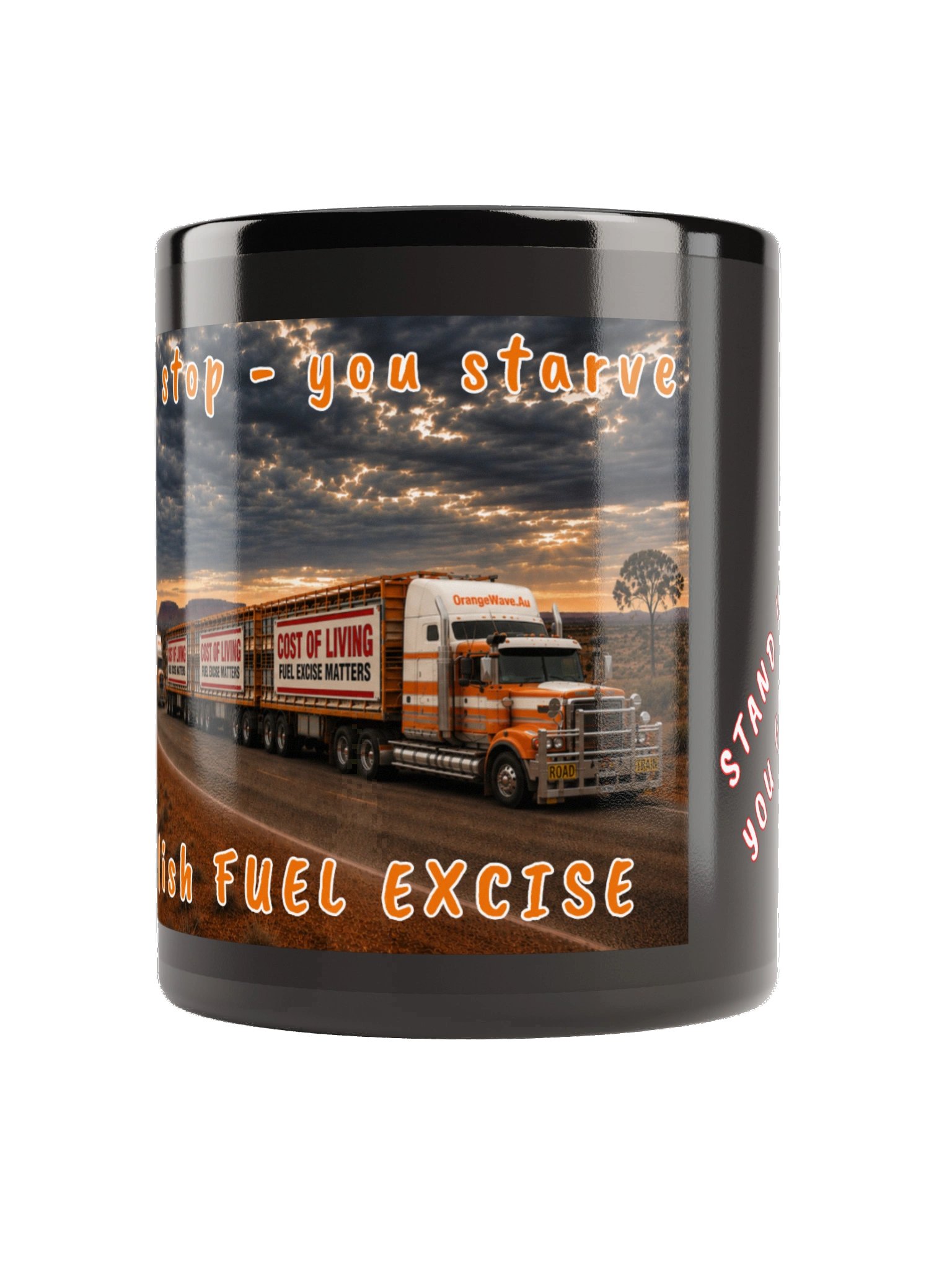 Abolish Fuel Excise Black Glossy Mug product image (4)