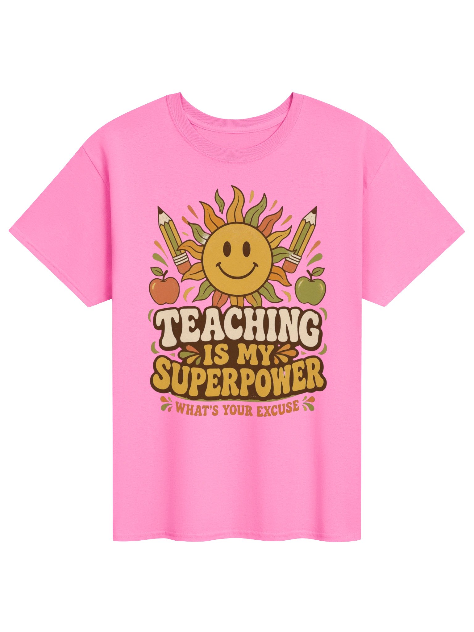 Teaching Is My Superpower Shirt, Funny Teacher Gift, Retro Groovy Teacher Tee, Back To School Teacher Shirt product image (7)