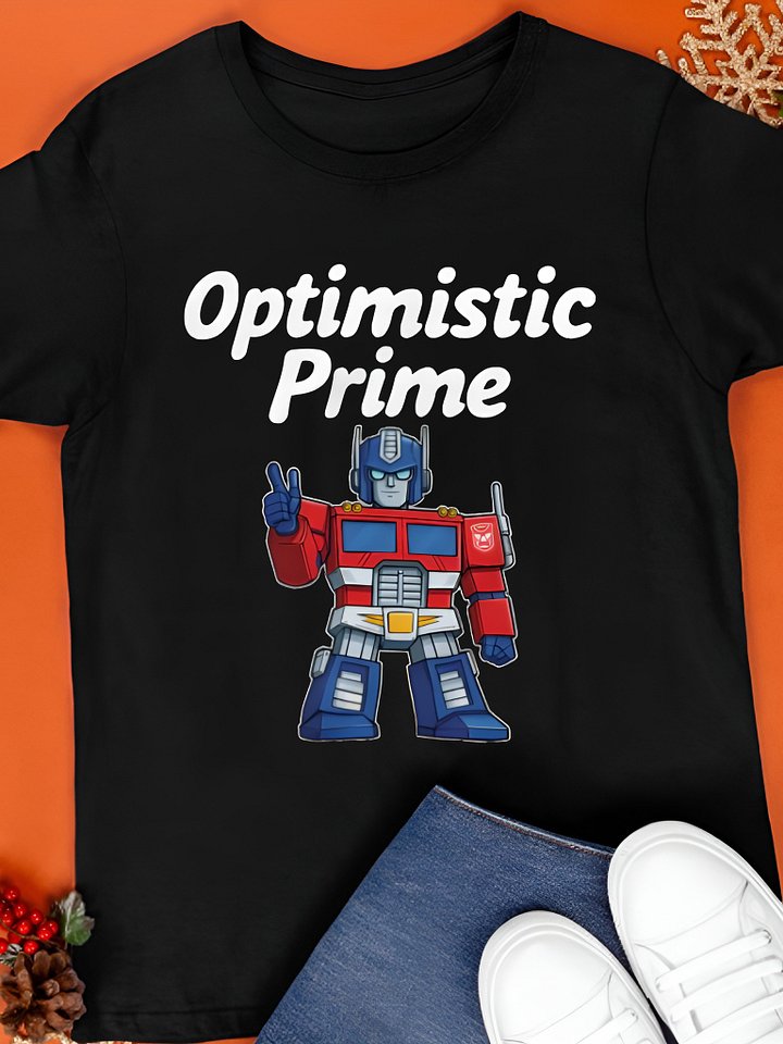 Elon Musk Wearing Optimistic Prime Shirt product image (1)