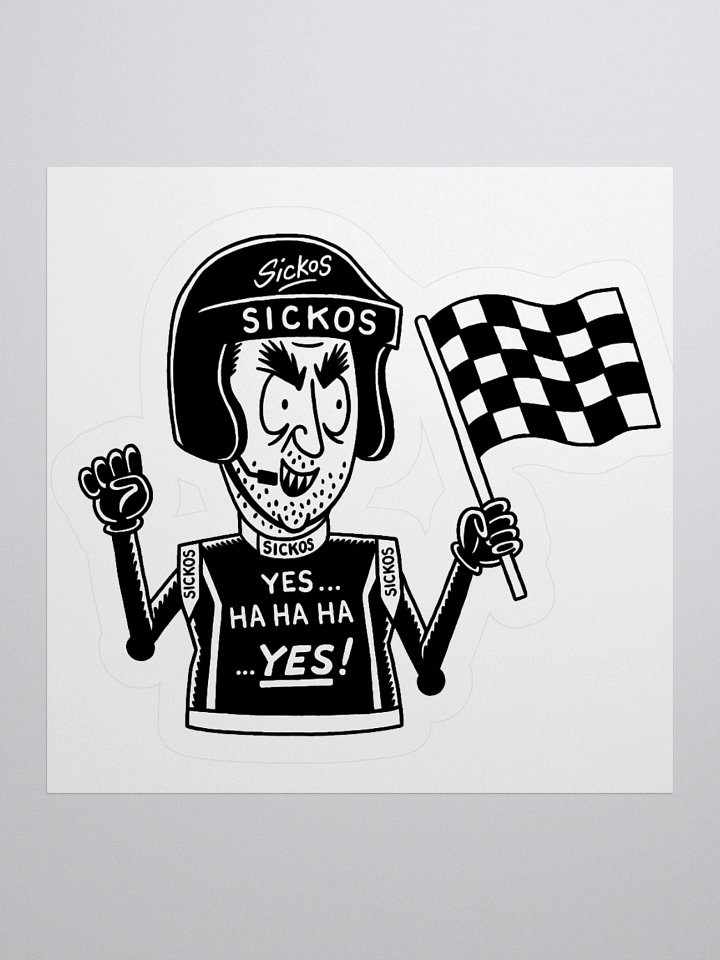 Sickos Racecar Driver Sticker (3 Sizes) product image (1)