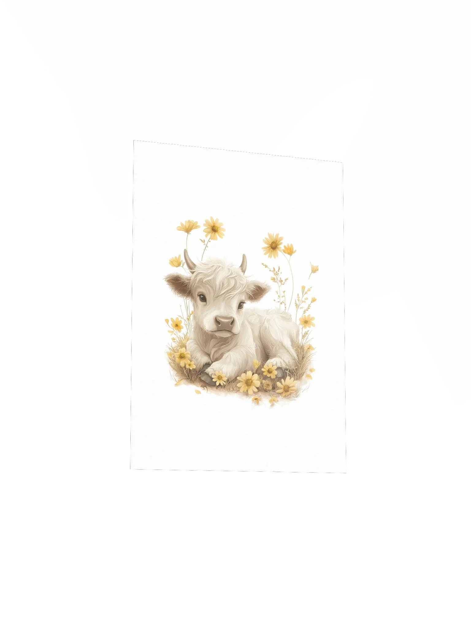 Highland Cow Yellow Wildflower Nursery Print product image (4)