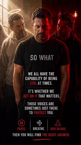 We all have it.

That voice.

Sometimes it pushes you forward…

Sometimes it pulls you back.

And sometimes—

It takes you so...