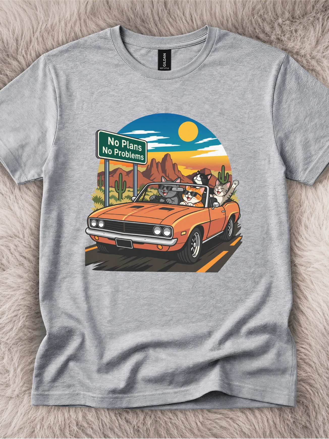 No Plans, No Problems Cat Shirt product image (1)