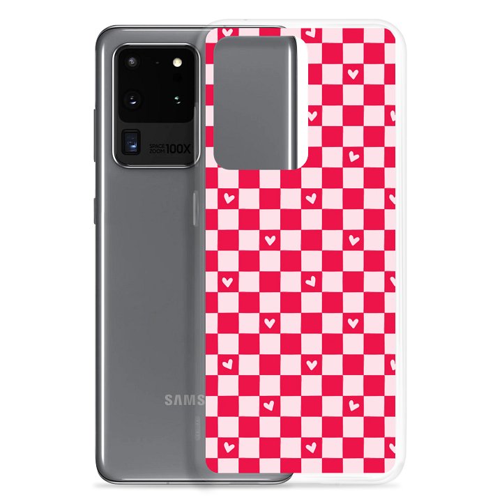 Checked Heart Dreams Clear Samsung® 20 Plus, 20 FE, 20 Ultra, 20, 21 FE, 21, 21 Plus, 21 Ultra, 22, 22 Plus, 22 Ultra, 23, 23 Ultra, 23 Plus, 24 Plus, 24, 24 Ultra, 25 Plus, 25 Ultra, 25 Cases. product image (2)