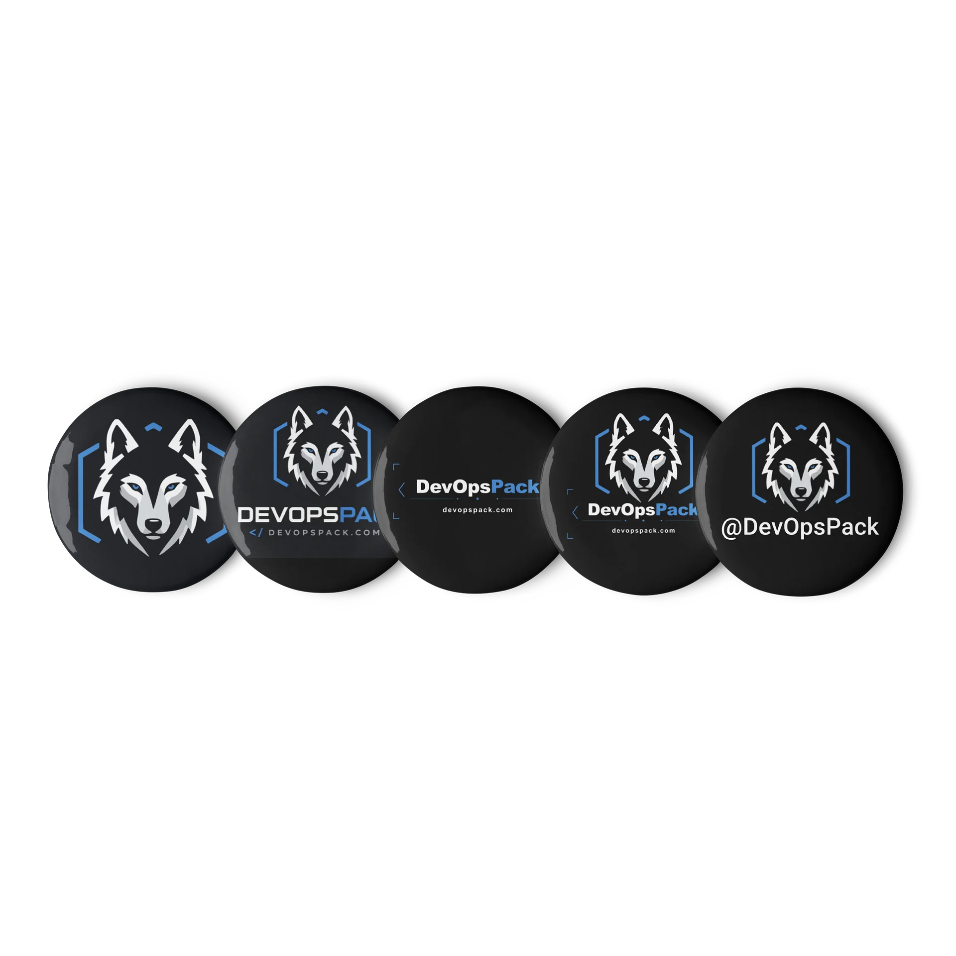 Blue Wolf Emblem Pin Button Set product image (1)