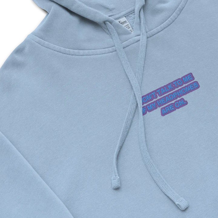 HEADPHONES ON (violet) embroidered pigment hoodie product image (1)