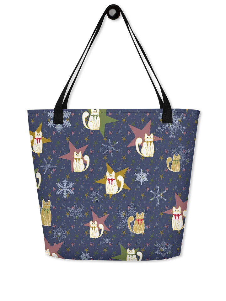 Christmas Star Kitties Large Tote Bag product image (1)