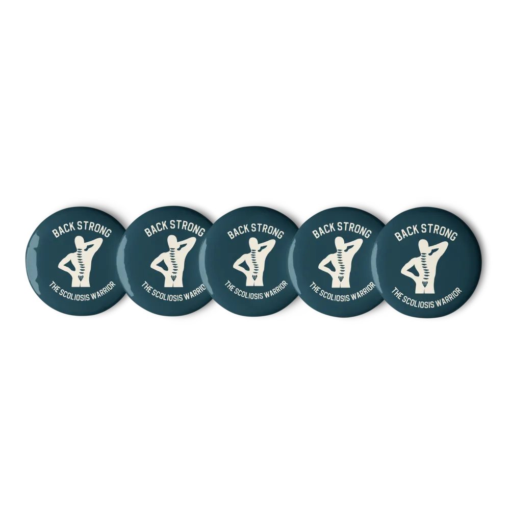 Scoliosis Warrior Button Set: Navy product image (6)