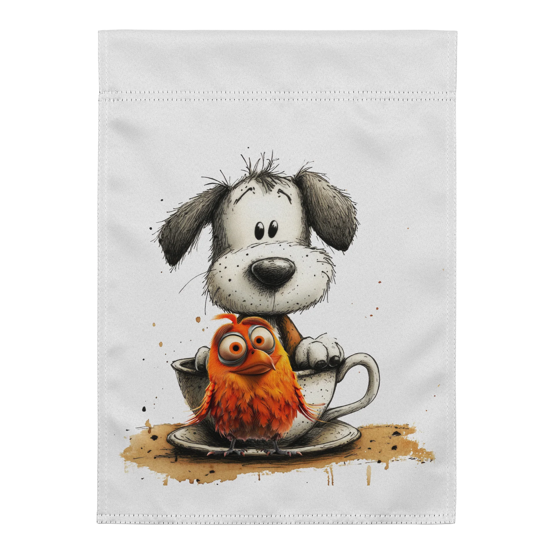 Dog & Bird Coffee Garden Flag product image (1)