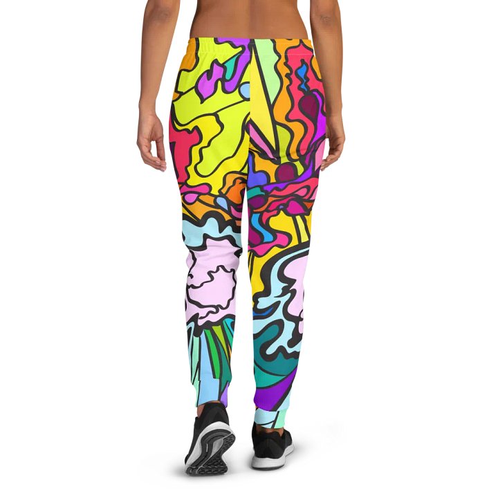 Vibrant Chaos All-Over Print Joggers - Wave at Sunset product image (1)