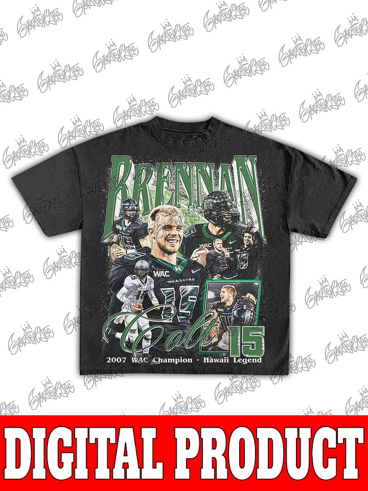 Colt Brennan Hawaii Rainbow Warriors Quarterback Vintage Football Bootleg Graphic product image (1)