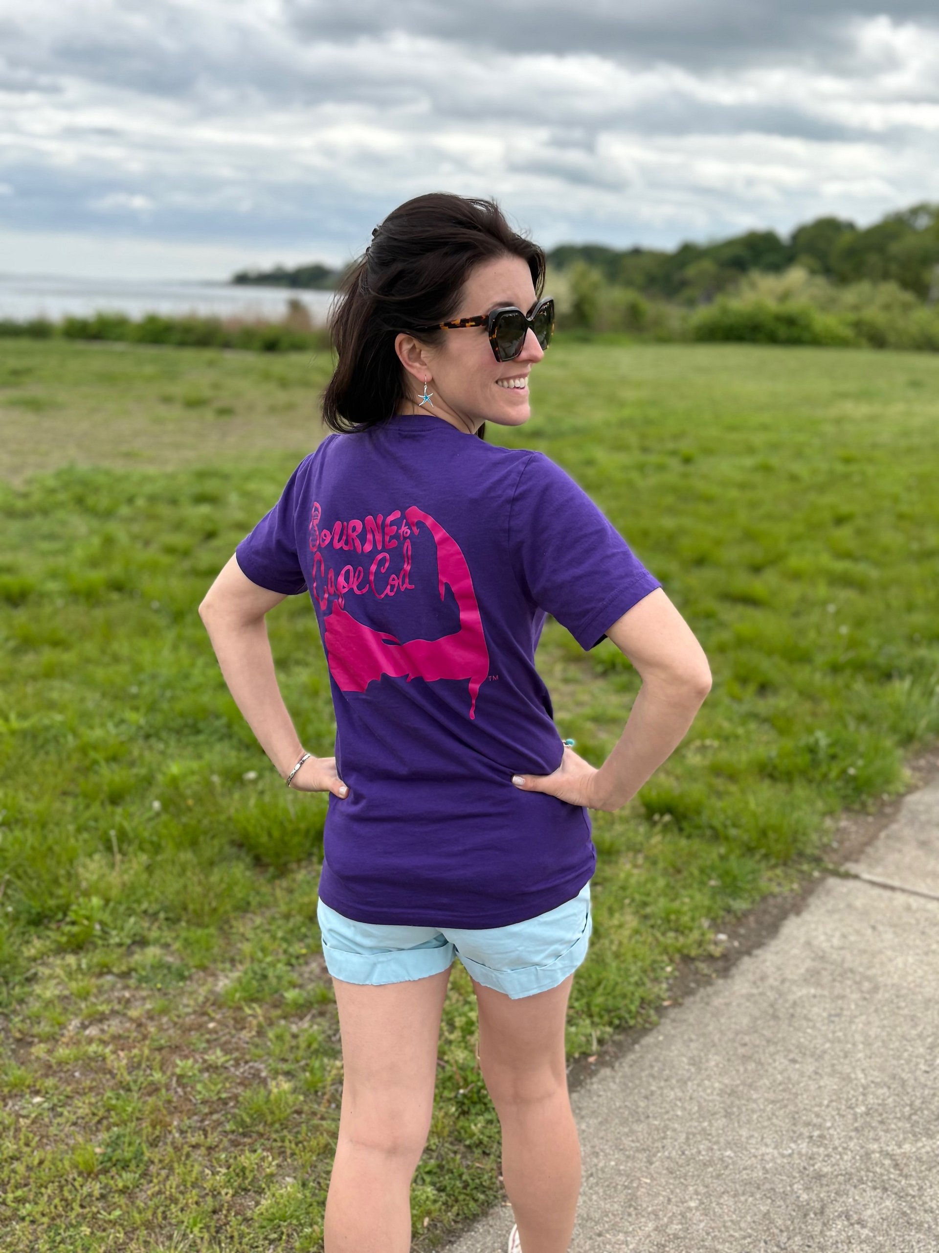 Women's | BOURNE to Cape Cod™ | Supersoft T-Shirt by Bella+Canvas | Vibrant Pink Logo on Bright Colors product image (3)