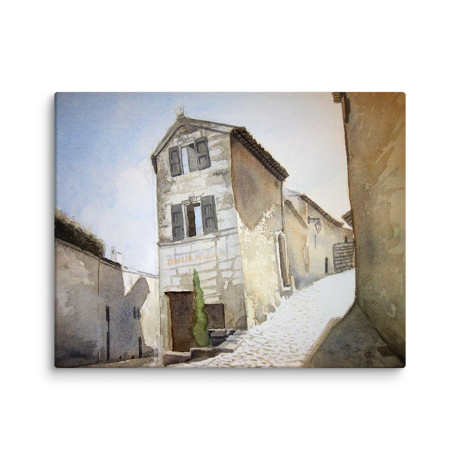 LOCOSTE, FRANCE: Water Color Canvas Painting (Print) product image (1)