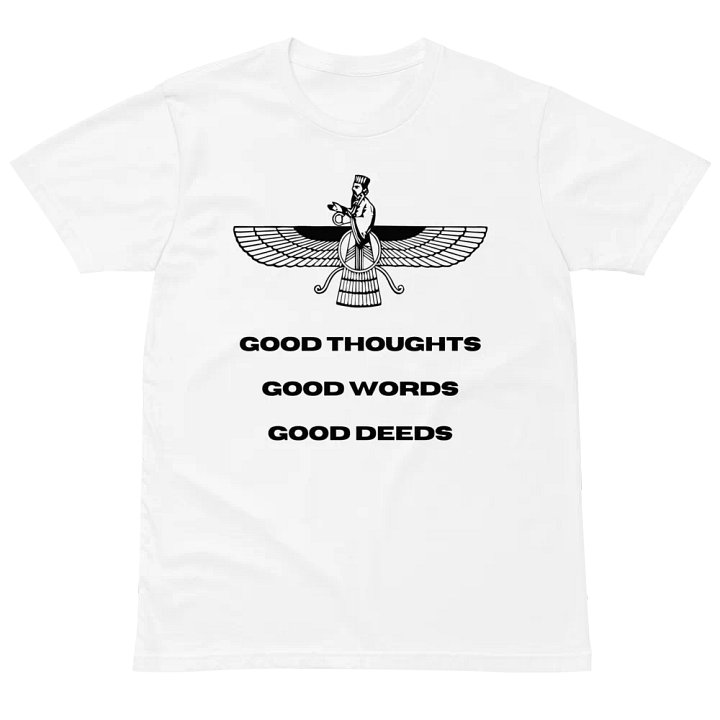 Faravahar Persian Design T-Shirt Good Thoughts Good Words Good Deeds product image (2)