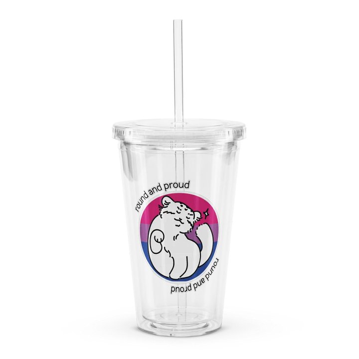 Round and Proud Manul Bisexual Version - Transparent Cup & Straw product image (1)