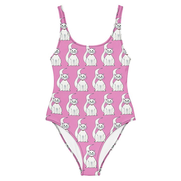 White Cat (art by Dina R.) akril painting picture - One-Piece Swimsuit product image (2)
