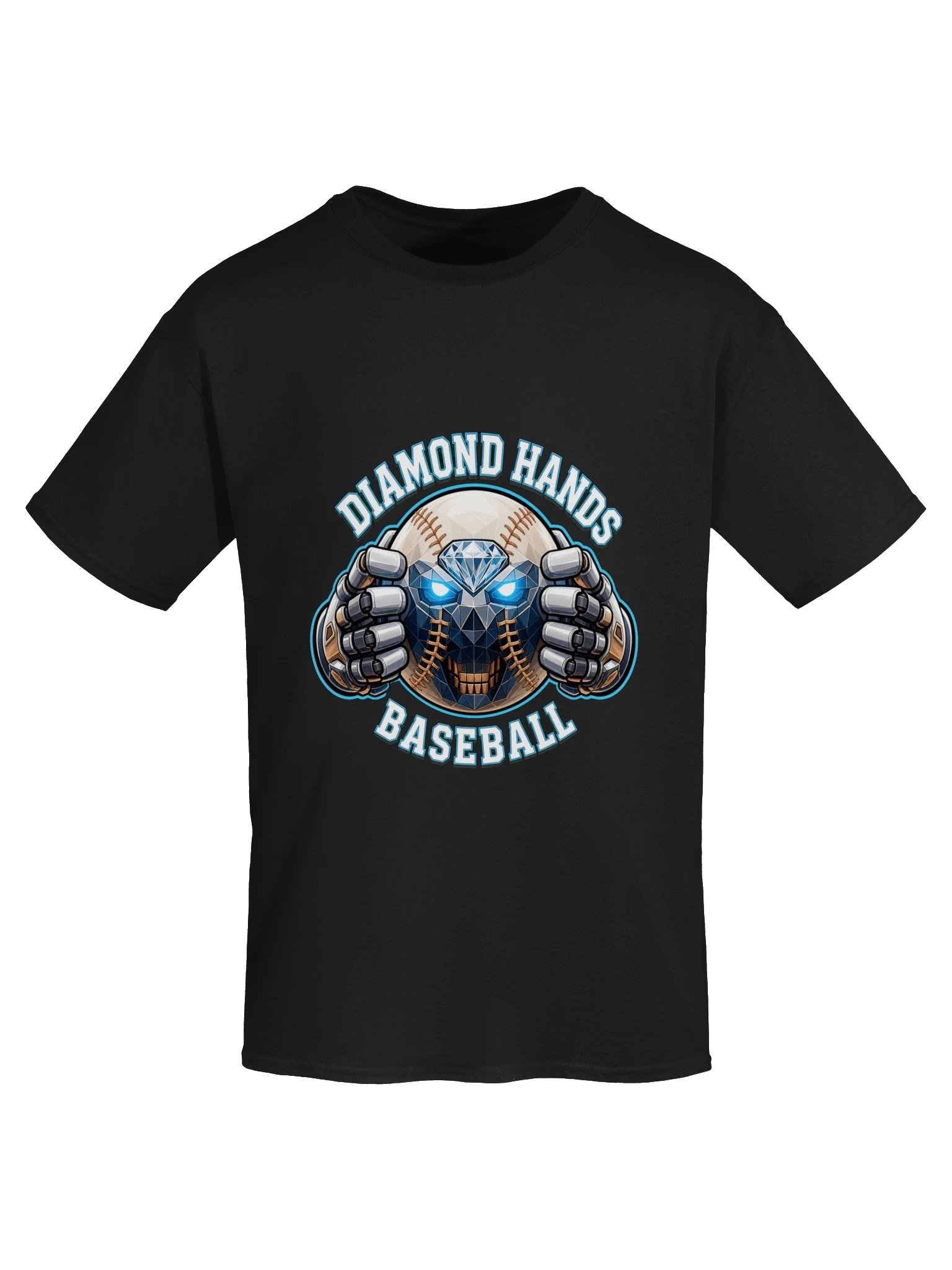 Diamond Hands Baseball Cyborg Skull Tee product image (5)