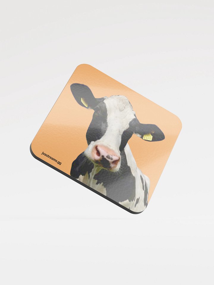 Cow Glossed Cork Coaster product image (1)