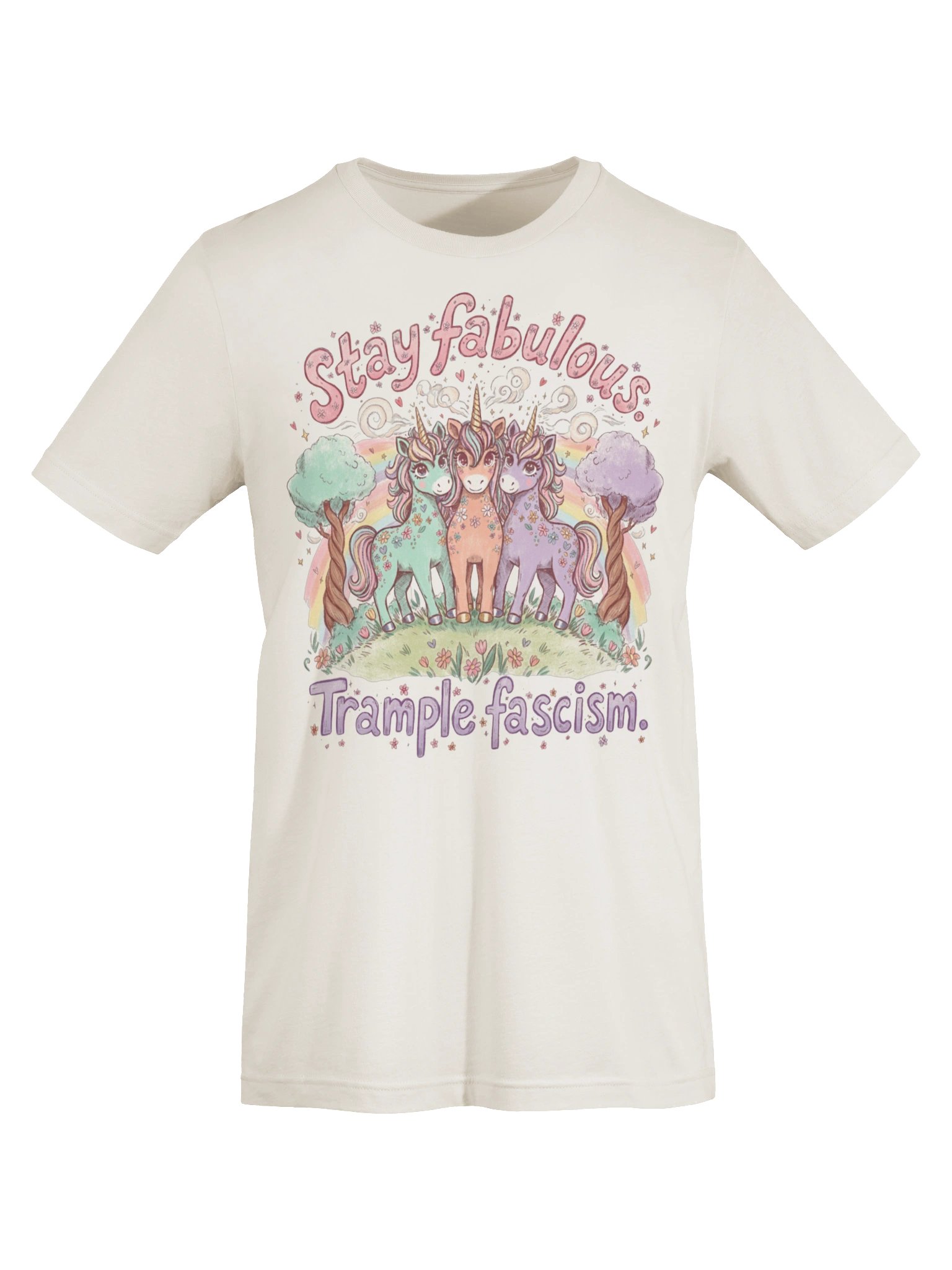 Stay Fabulous, Trample Fascism Retro Unicorn Tee product image (22)