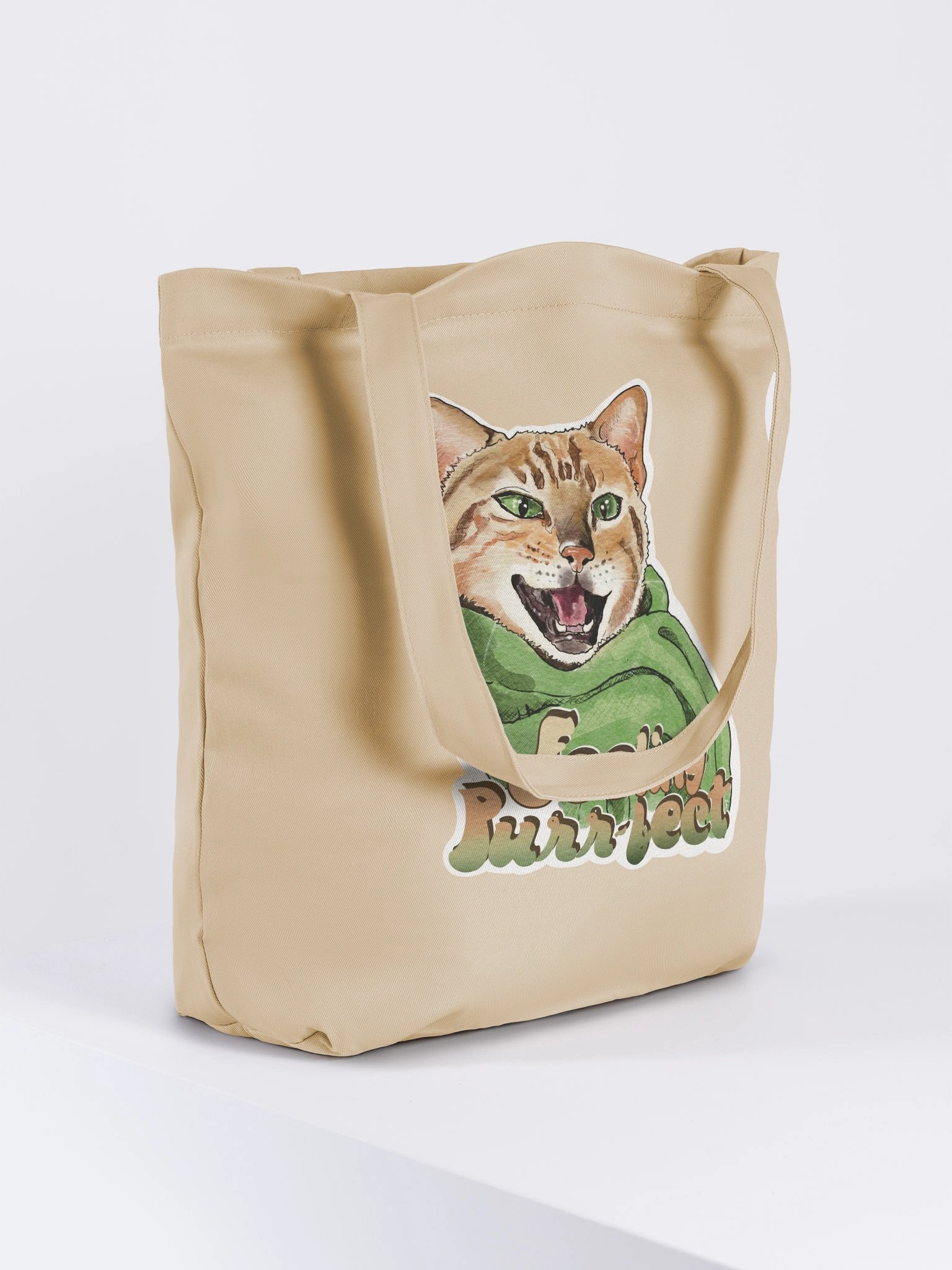 Feeling Purr-fect Cat with a scarf Tote Bag product image (4)
