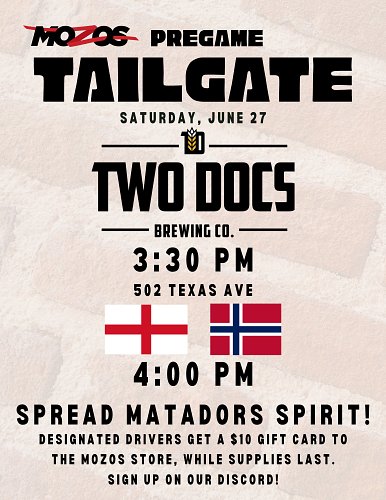 One last time.

Meet us at @twodocsbrewing starting at 3:30 PM tomorrow!

Win or lose, join us after the game at @wreckedburg...