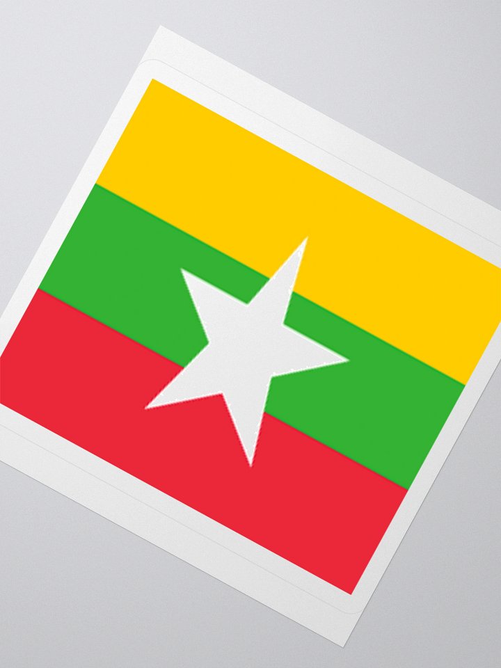Exclusive Myanmar Flag Kiss-Cut Sticker by TDS Music - Unique Design (3" x 3", 4" x 4", 5.5" x 5.5") product image (4)